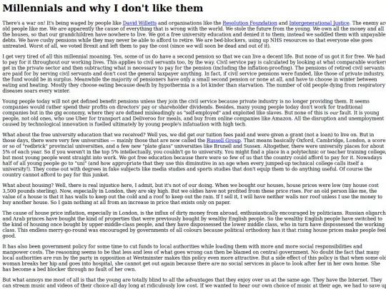 Ramblings/millennials screenshot