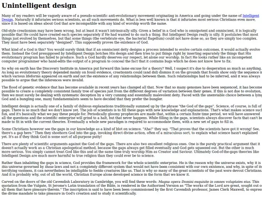 Ramblings/unintelligent_design screenshot