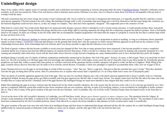 ramblings/unintelligent_design screenshot