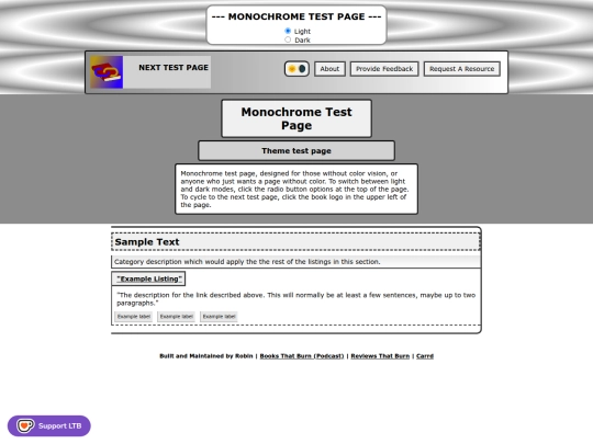 debug/testpage-monochrome screenshot