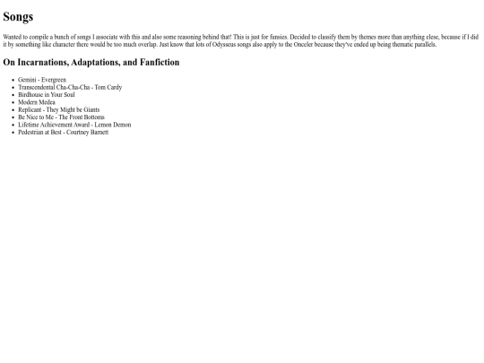 Metafiction_world/Wiki/songs screenshot