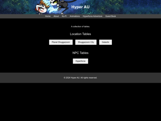 tables screenshot
