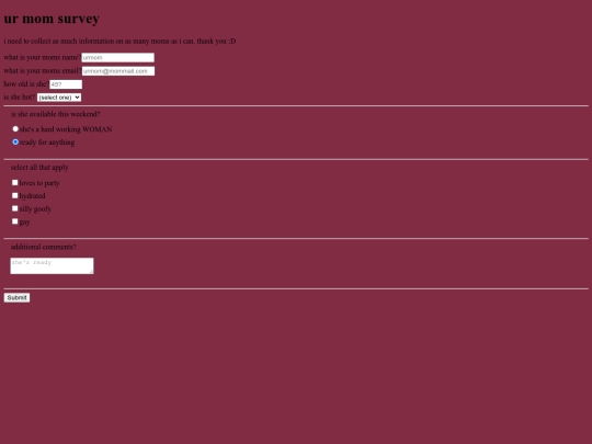 urmomsurvey screenshot