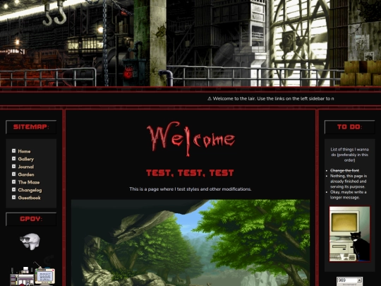 testingpage screenshot