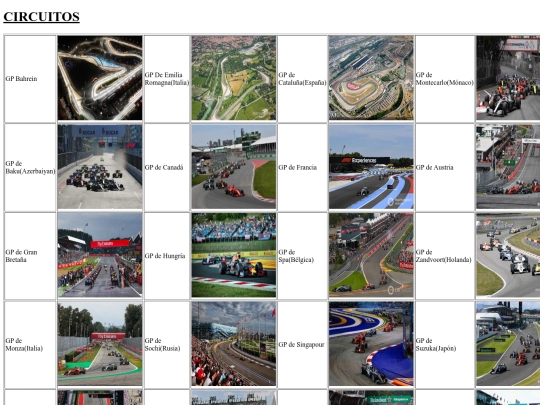 F1/circuitos/circuitos screenshot