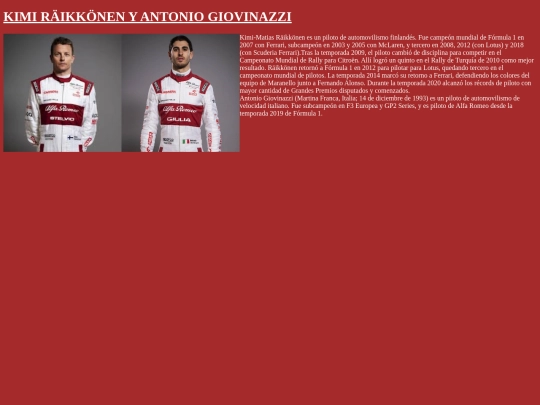 F1/pilotos/KG screenshot