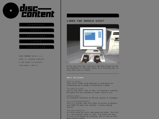 links screenshot