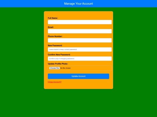 Manageaccount screenshot