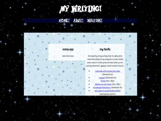 writing screenshot