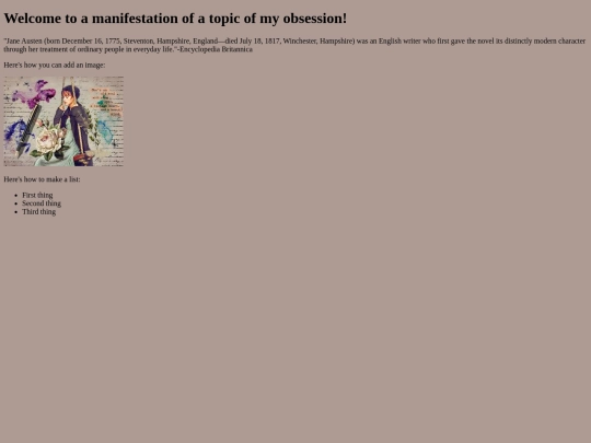 JaneAustenWebshrine screenshot