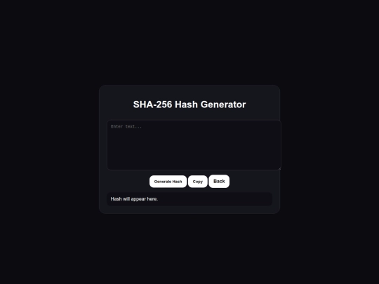 tools/hash-generator screenshot