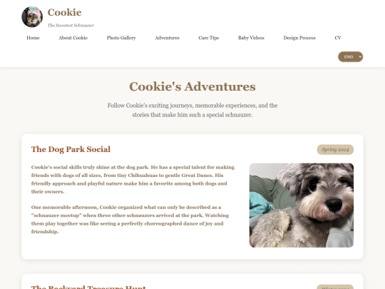 Cookie's world/pages/adventures screenshot