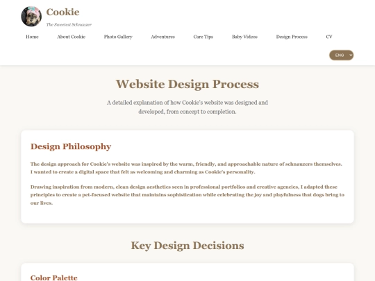 Cookie's world/pages/design-process screenshot