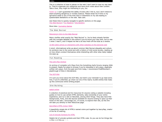 links screenshot