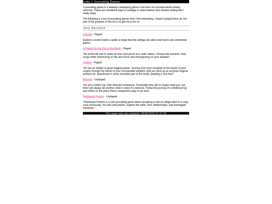 links/journalingGames screenshot
