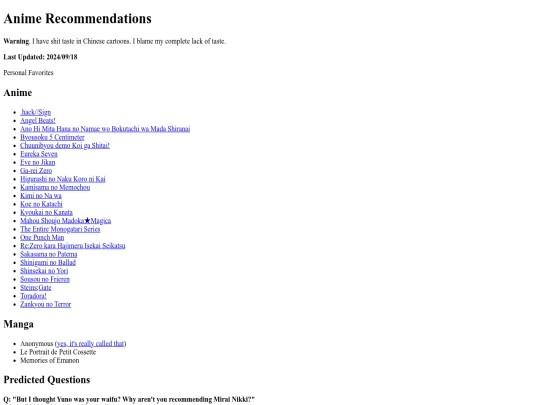 recommendations screenshot