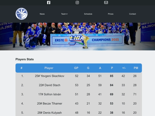 Schedule/Stats screenshot