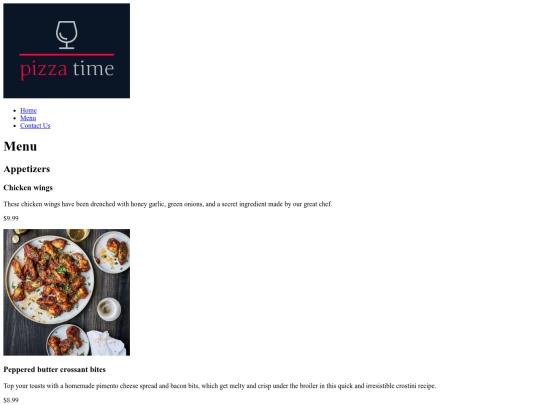 menu screenshot