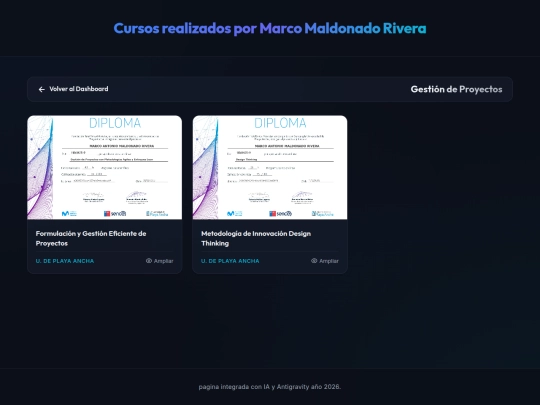 cursos/proyectos screenshot