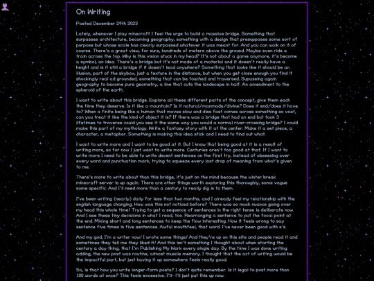 blog/writing screenshot