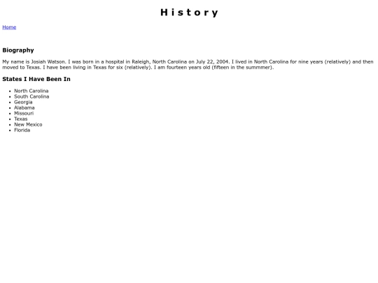 history screenshot