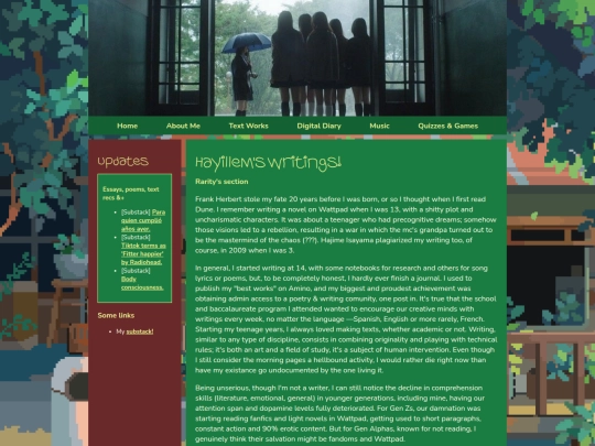 writings screenshot