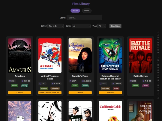 plex-library screenshot