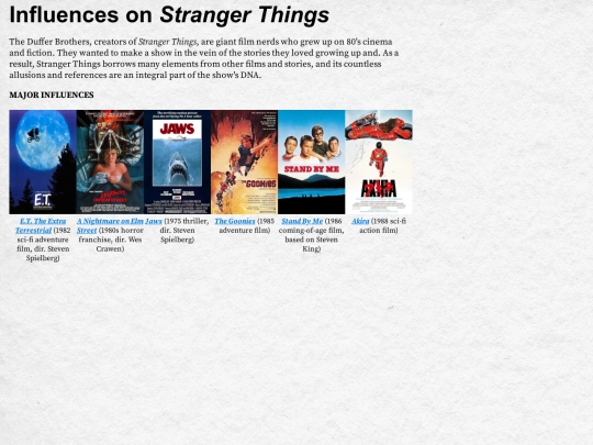 influences screenshot
