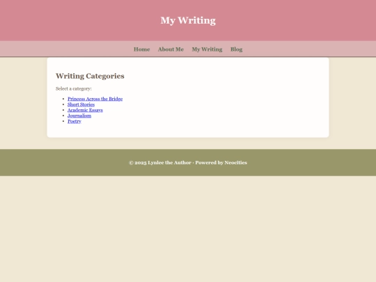 writing screenshot