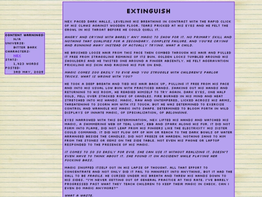 writing/extinguish screenshot