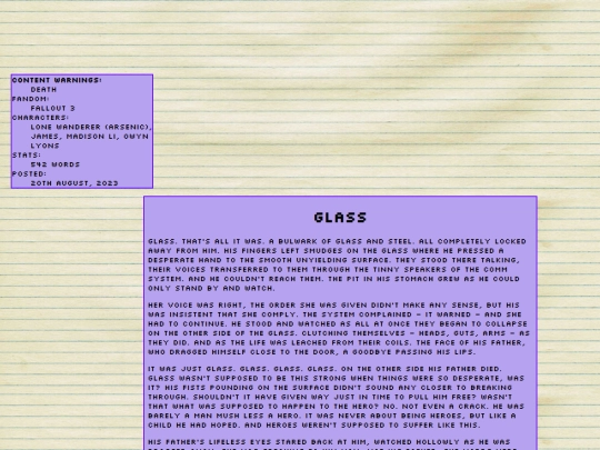 writing/glass screenshot