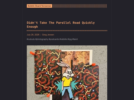 bulletin-board-nonsense/post/didnt-take-the-parallel-road-quickly-enough screenshot