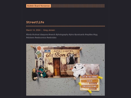 bulletin-board-nonsense/post/streetlife screenshot