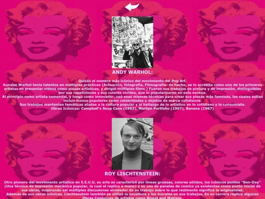 Popart-Artistas screenshot