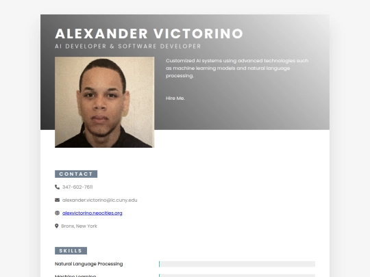 resume screenshot