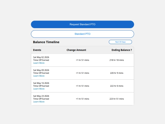 timeoff screenshot
