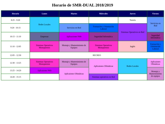 Tabla2/Horario screenshot