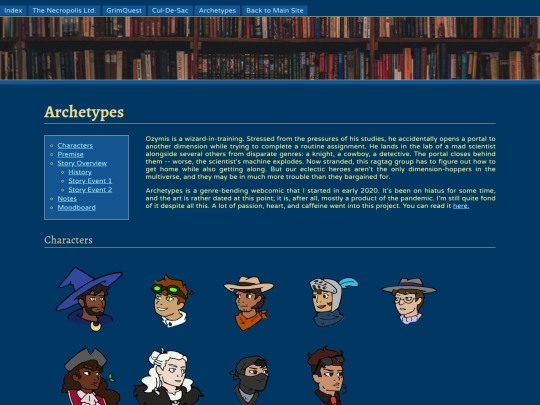 characterzone/archetypes screenshot