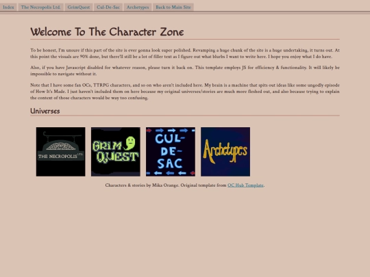 characterzone/characterlanding screenshot