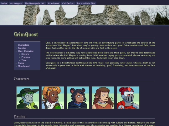 characterzone/grimquest screenshot