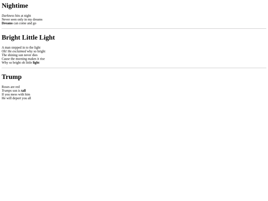 Poem screenshot