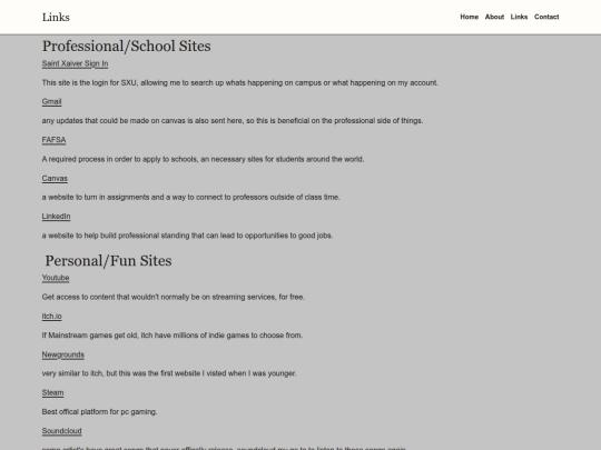 pages/links screenshot