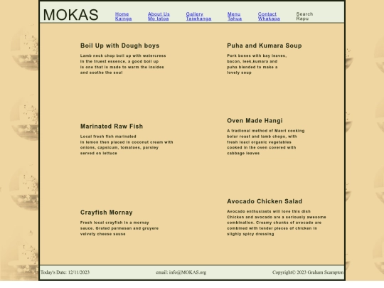 MOKAS/Menu screenshot
