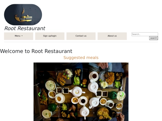 root restaurant/Root restaurant web screenshot