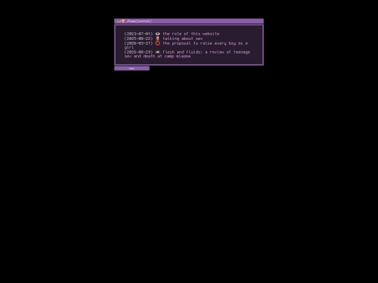 home/journal screenshot