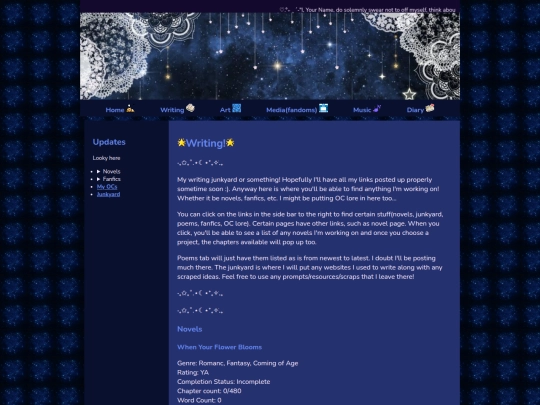 Writing screenshot