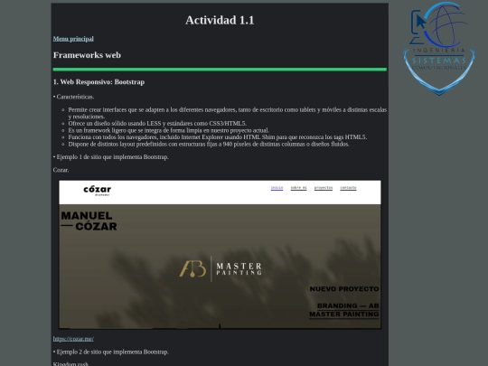 act11/frameworksweb screenshot