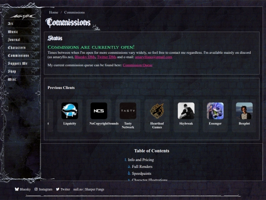 commissions screenshot