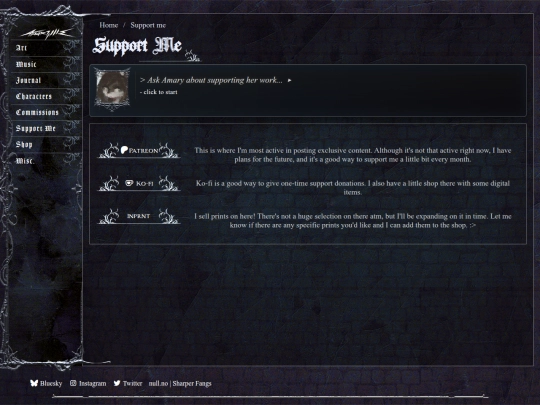 support screenshot