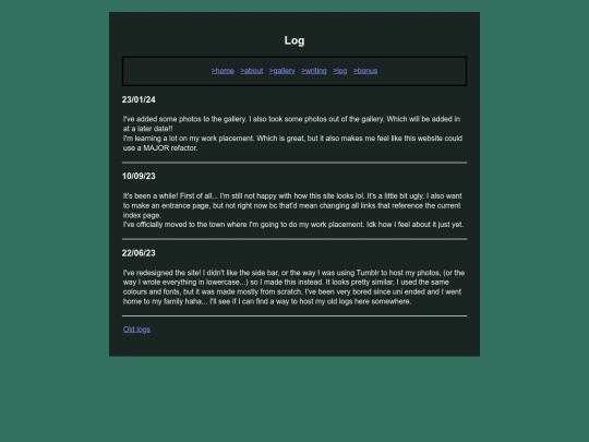 log screenshot
